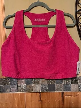 Beyond Yoga Pink Racerback Crop Sports Bra